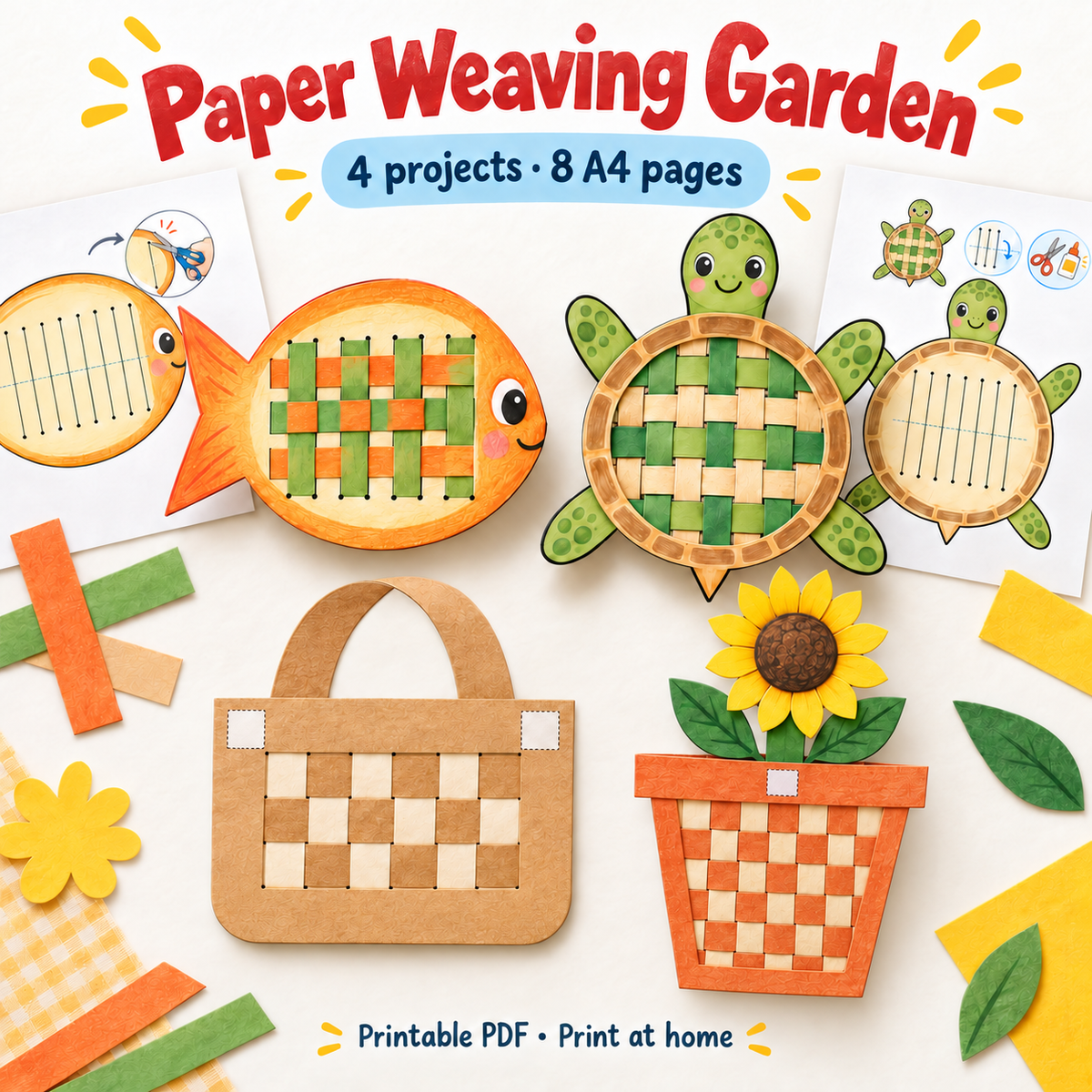 Paper Weaving Garden - 4 Wordless Craft Activities