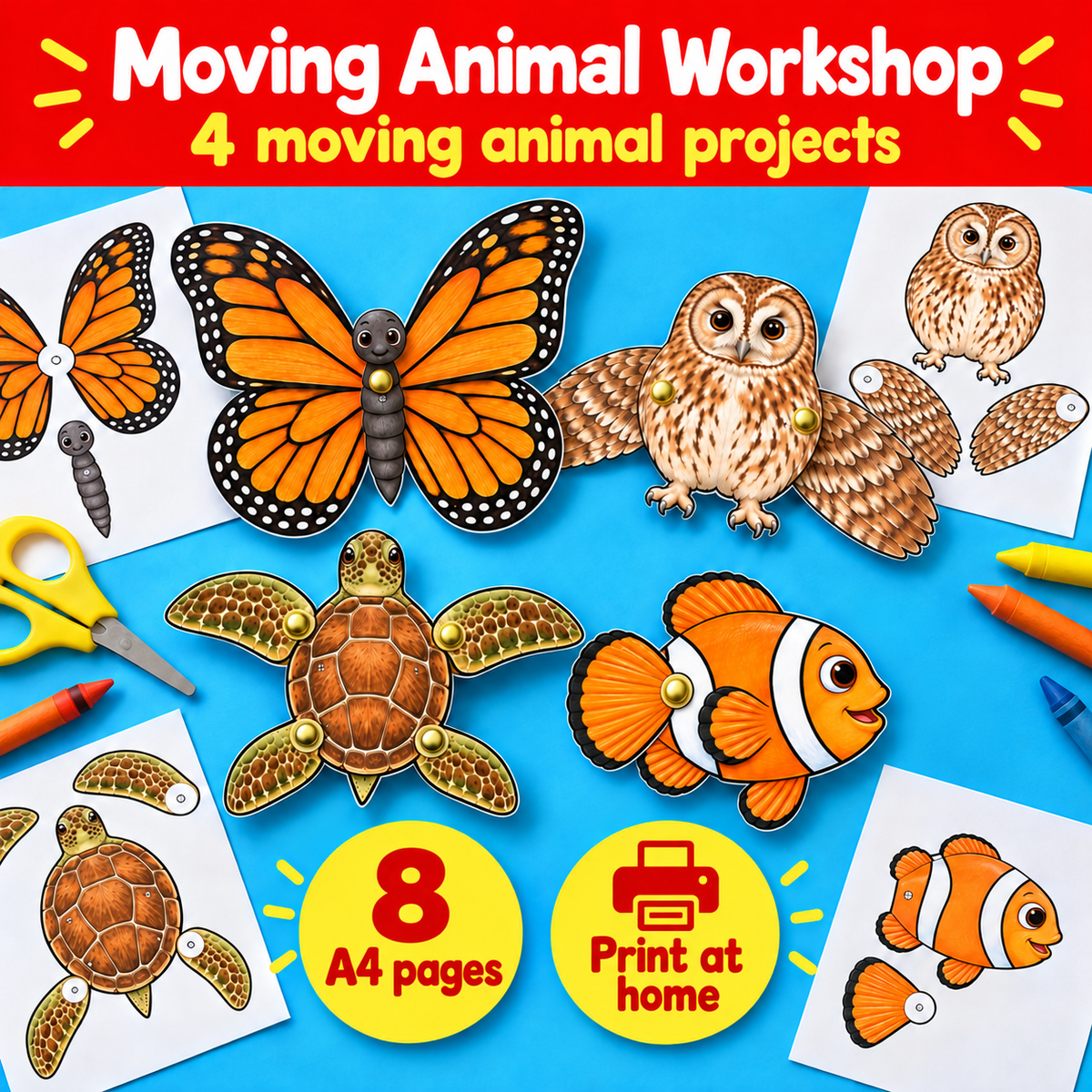 Moving Animal Workshop - 4 Wordless Craft Activities