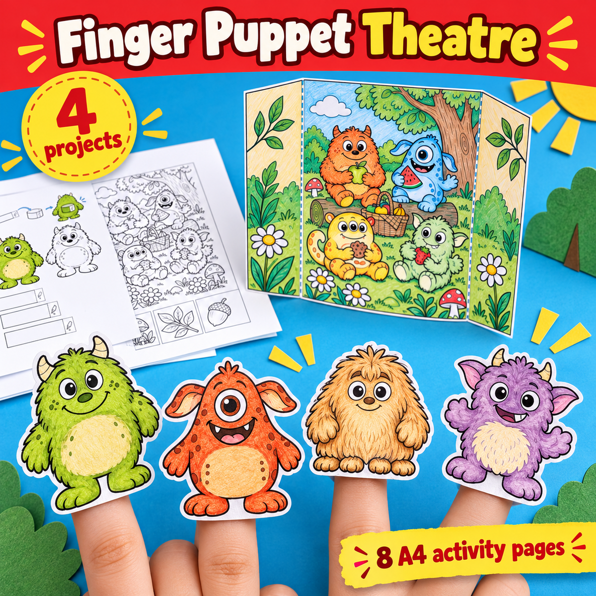 Finger Puppet Theatre - 4 Wordless Craft Activities