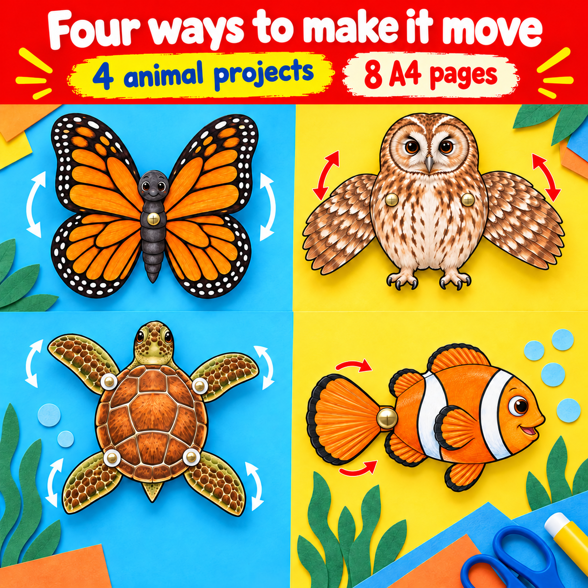 Moving Animal Workshop - 4 Wordless Craft Activities