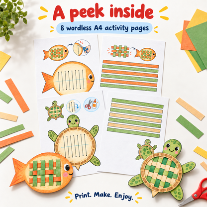 Paper Weaving Garden - 4 Wordless Craft Activities