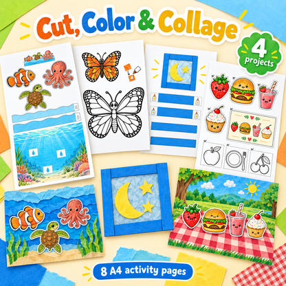 Cut Color Collage - 4 Wordless Craft Activities