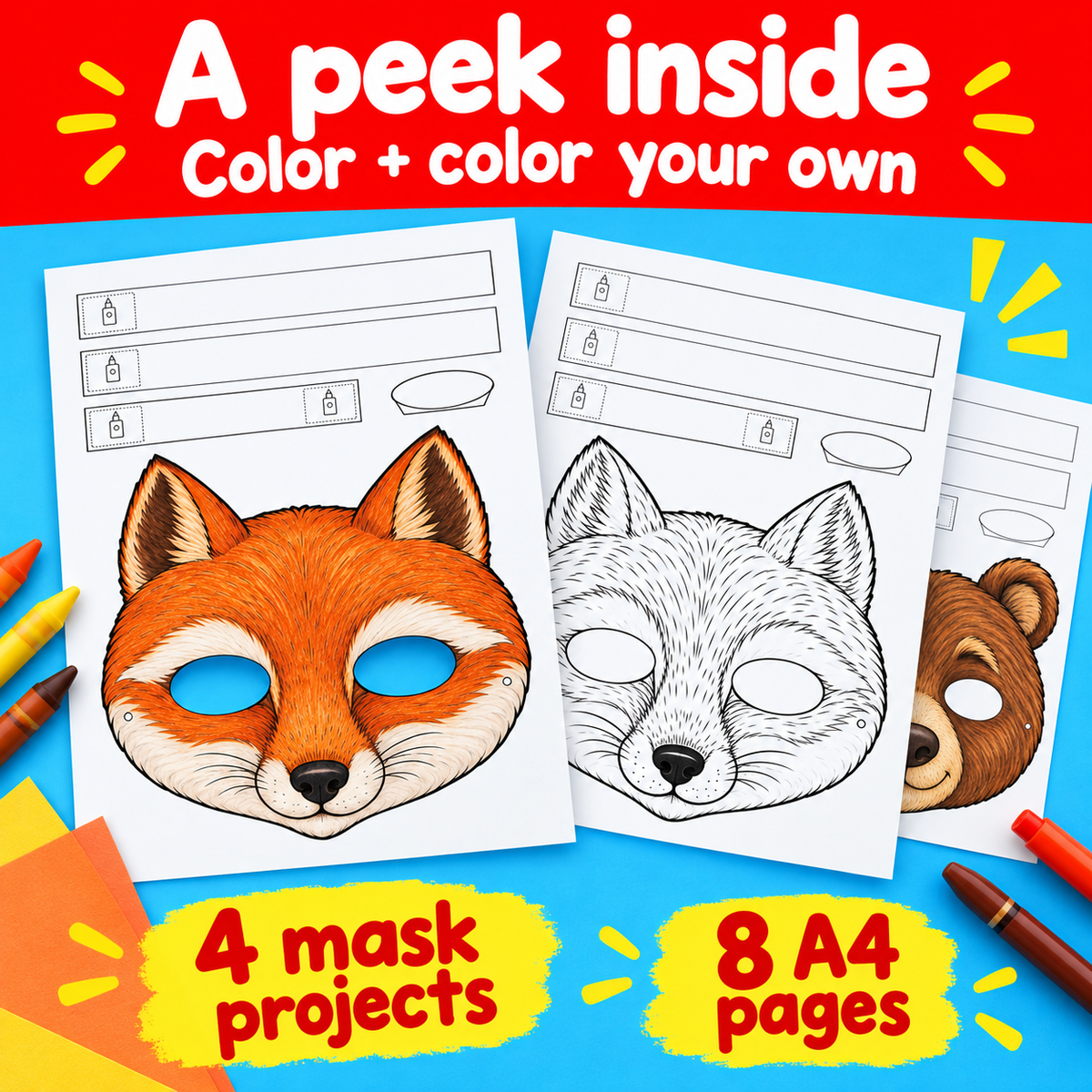 Woodland Mask Party - 4 Wordless Craft Activities