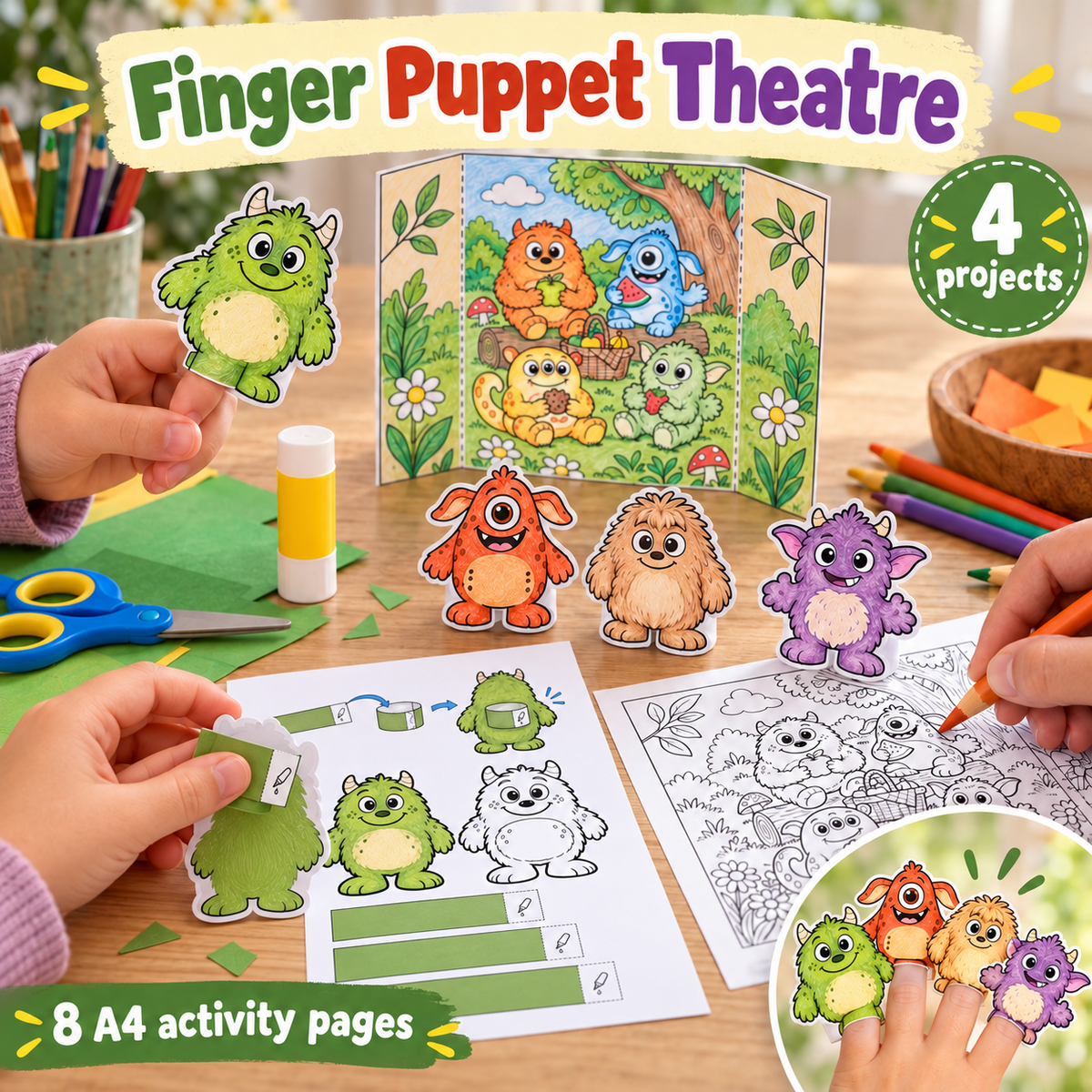 Finger Puppet Theatre - 4 Wordless Craft Activities