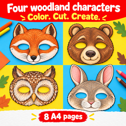 Woodland Mask Party - 4 Wordless Craft Activities
