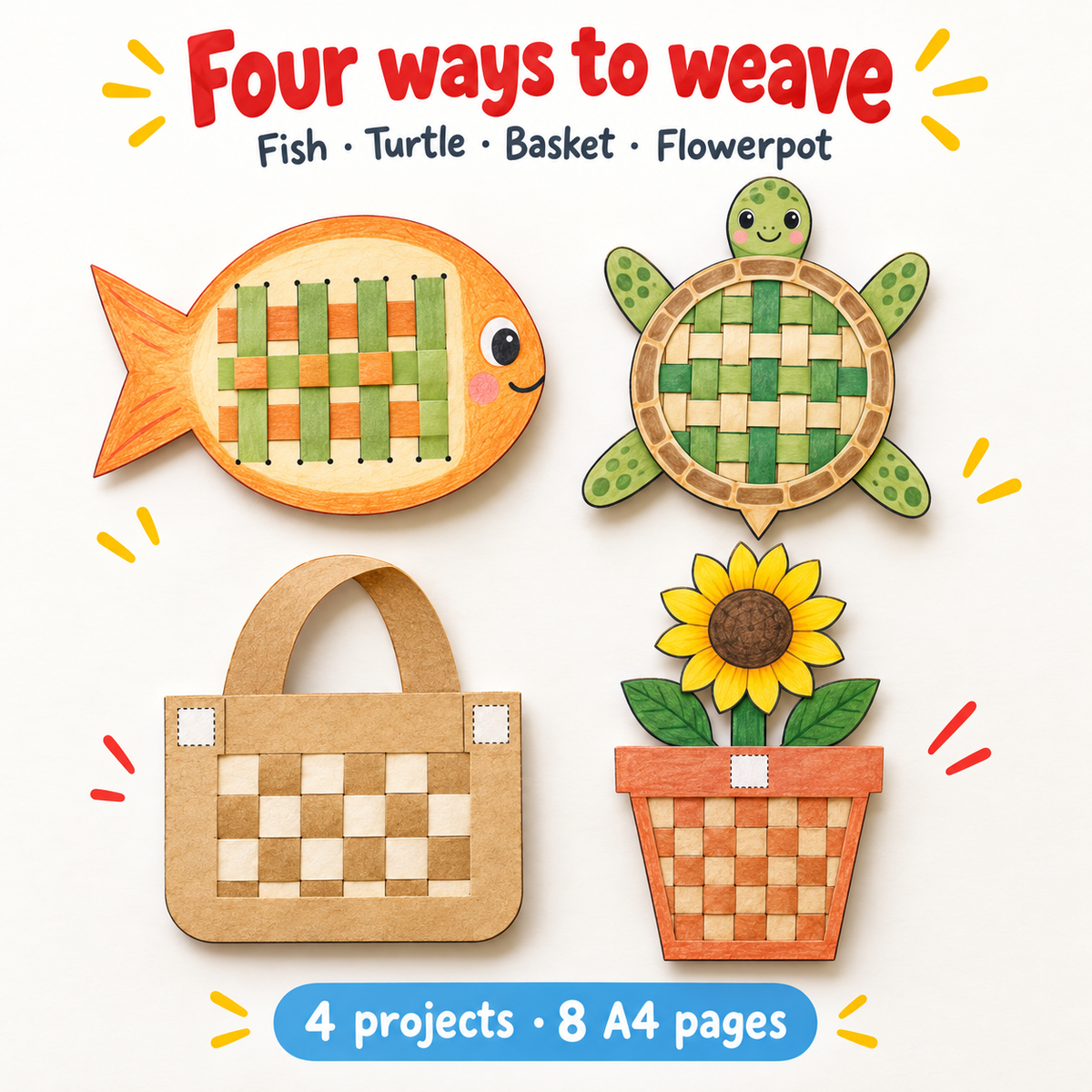 Paper Weaving Garden - 4 Wordless Craft Activities